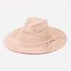 Braided Rope Straw Hat - Pink