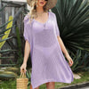 Openwork Side Slit Cover-Up Dress - Lavender