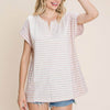 Striped Short Sleeve T-Shirt - Rose