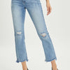 RISEN High Rise Distressed Cropped Straight Jeans - Medium