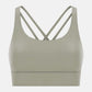 Olive green crisscross scoop neck active tank, perfect for workouts with stylish design and breathable comfort.