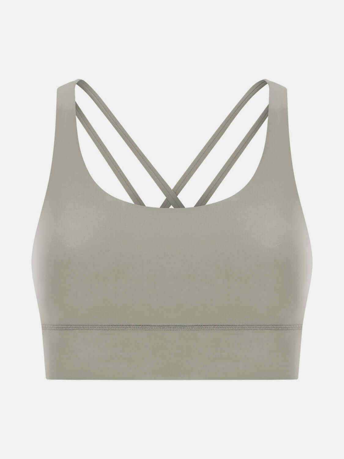 Olive green crisscross scoop neck active tank, perfect for workouts with stylish design and breathable comfort.