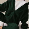 Bella Road Zip Up Long Sleeve Hoodie and Joggers Set - Dark Green