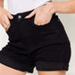 High Waist Tummy Control Cuffed Denim Shorts | Judy Blue Jeans | Black Cuffed Denim Shorts for Slimming and Flattering Effect