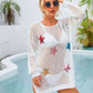 BELLA ROAD Sequin Star Round Neck Long Sleeve Cover Up at Bella Road