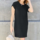 BASIC BAE Full Size Round Neck Short Sleeve Dress with Pockets at Bella Road