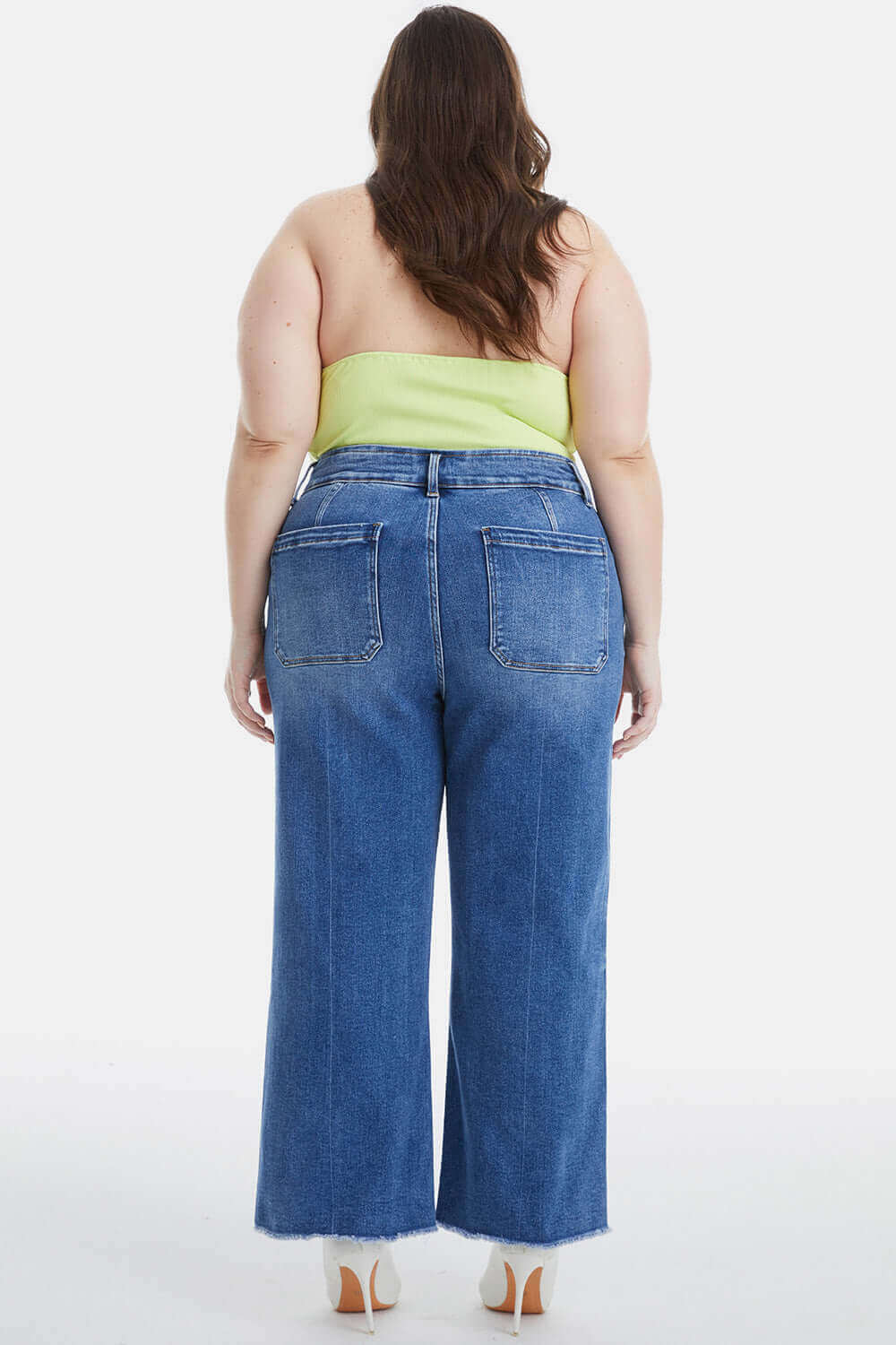 BAYEAS Full Size Raw Hem High Waist Wide Leg Jeans at Bella Road