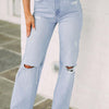 Distressed High Waist Jeans | Petite - Light