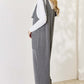 CELESTE Full Size Ribbed Tie Shoulder Sleeveless Ankle Overalls at Bella Road