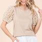 MITTOSHOP Round Neck Puff Short Sleeve Top at Bella Road