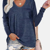 Bella Road Round Neck Long Sleeve T-Shirt - Dark Blue