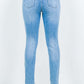 High waist destroyed jeans with distressed details and comfortable fit, perfect for a trendy and flattering look.