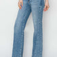 High Rise Ankle Straight Jeans by Risen Jeans featuring high-waisted straight-leg denim, exuding elegant charm and a sleek, stylish look.