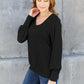 V-Neck Lantern Sleeve Top