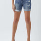 Distressed Rolled Denim Shorts with Pockets by Risen Jeans - Casual summer wear with a ripped design and rolled cuffs for a stylish look.