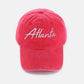 Washed ATLANTA Embroidered Baseball Cap