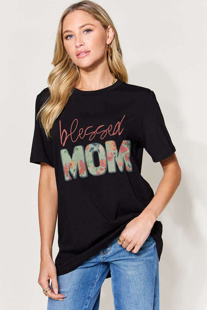 SIMPLY LOVE Full Size Letter Graphic Round Neck Short Sleeve T-Shirt at Bella Road