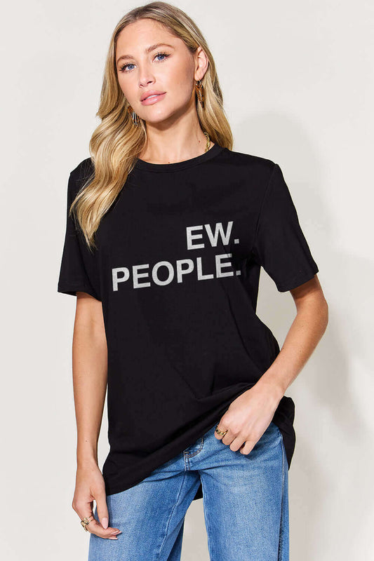 SIMPLY LOVE Full Size EW. PEOPLE Graphic Round Neck T-Shirt at Bella Road
