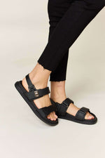 WILD DIVA Velcro Double Strap Slingback Sandals at Bella Road