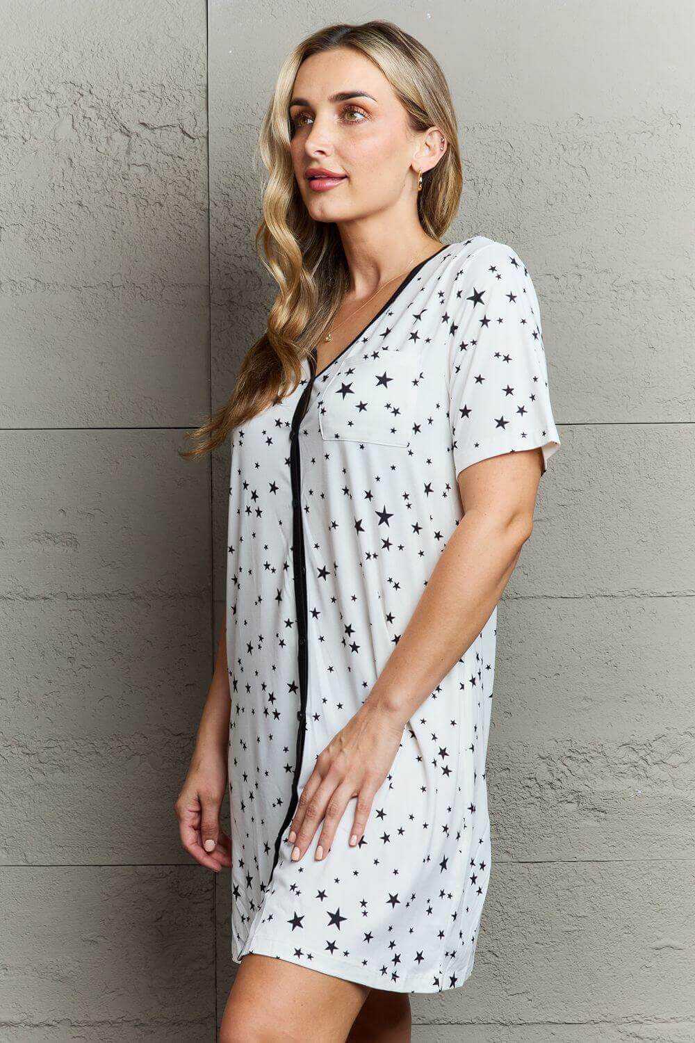 MOON NITE Quilted Quivers Button Down Sleepwear Dress at Bella Road