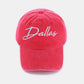 Washed DALLAS Embroidered Baseball Cap