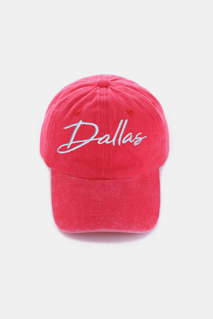 Washed DALLAS Embroidered Baseball Cap