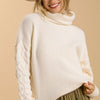 Umgee Full Size Turtle Neck Long Sleeve Sweater Plus Size - Ivory