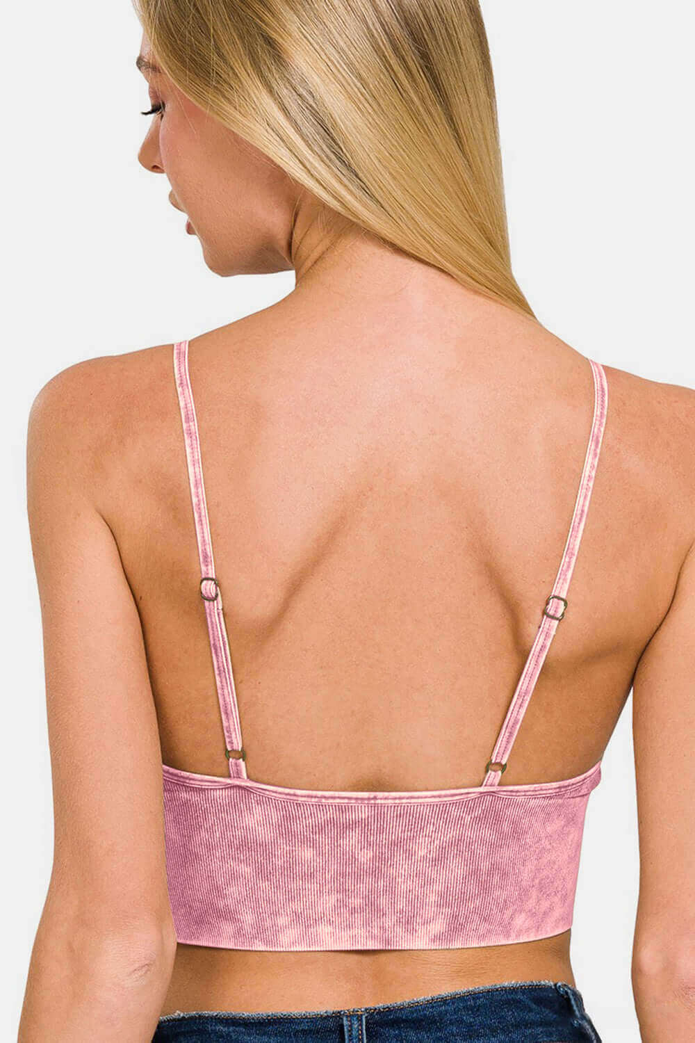 ZENANA Washed Ribbed Bra Padded Cami at Bella Road