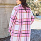 DOUBLE TAKE Full Size Plaid Button Up Lapel Collar Coat at Bella Road