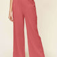 DOUBLE TAKE Full Size Texture Smocked Waist Wide Leg Pants at Bella Road