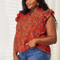 DOUBLE TAKE Floral Flutter Sleeve Notched Neck Blouse at Bella Road