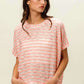 BIBI Braid Striped Short Sleeve Round Neck T-Shirt at Bella Road