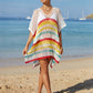 BELLA ROAD Cutout Striped Cover-Up with Tassel at Bella Road