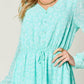 DOUBLE TAKE Full Size Printed Ruched V-Neck Long Sleeve Dress at Bella Road