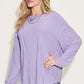 Ribbed Round Neck Long Sleeve T-Shirt