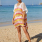 BELLA ROAD Cutout Striped Cover-Up with Tassel at Bella Road