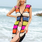 Fringe Color Block Sleeveless Cover Up