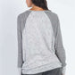 TASHA APPAREL Round Neck Long Sleeve Contrast Top at Bella Road