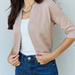 DOUBLJU My Favorite Full Size 3/4 Sleeve Cropped Cardigan in Khaki at Bella Road