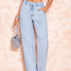 Bella Road Straight Leg Jeans with Pockets - Light