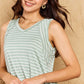 DOUBLJU Full Size Striped Sleeveless V-Neck Top at Bella Road