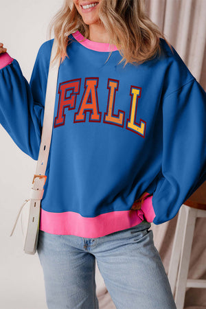 Bella Road Fall Graphic Contrast Long Sleeve Sweatshirt