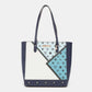 Nicole Lee USA Color Block Shopper Handbag with Blue and White Design, Durable and Fashionable for Everyday Use