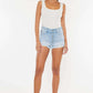 KANCAN Distressed Button Fly Denim Shorts at Bella Road