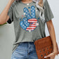 US Flag Peace Sign Hand Graphic Tee