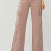 RISEN Full Size High Rise Wide Leg Cargo Jeans - Mauve