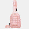 Bella Road Quilted Nylon Crossbody  Bag - Blush Pink