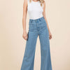 Mittoshop High Waist Wide Leg Jeans - Denim