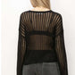 HYFVE Openwork Ribbed Long Sleeve Knit Top at Bella Road