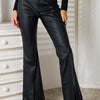 Slit Flare Leg Pants - Black